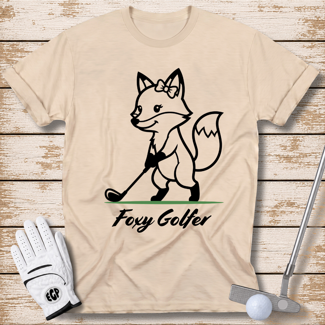 foxy golfer funny golf t-shirt gift for women sand color elite golf pros