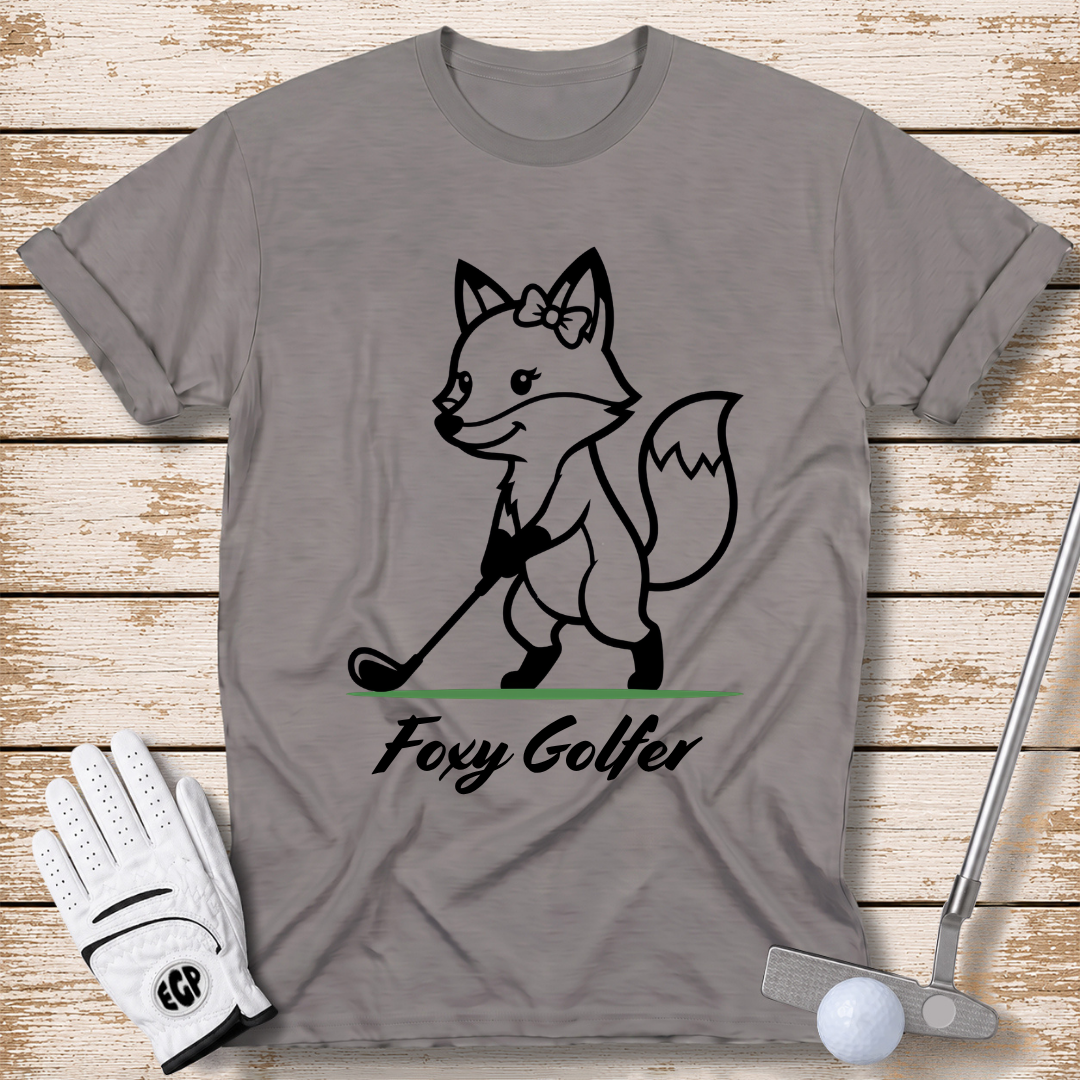 foxy golfer funny golf t-shirt gift for women sports grey color elite golf pros