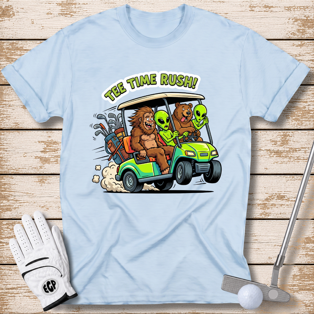 tee-time-rush-funny-cartoon-golf-t-shirt-light-blue-color-elite-golf-pros