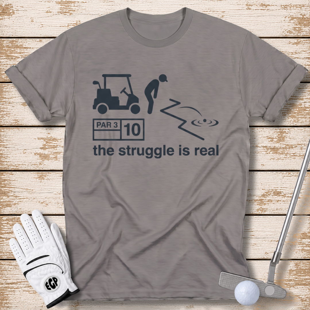 the struggle is real funny golf shirt sports grey color by elite golf pros