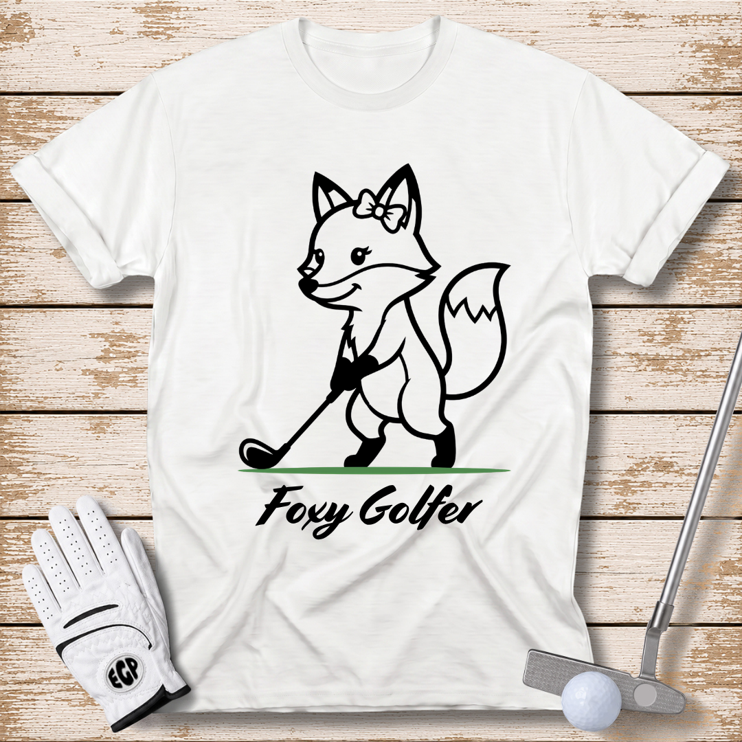 foxy golfer funny golf t-shirt gift for women white color elite golf pros
